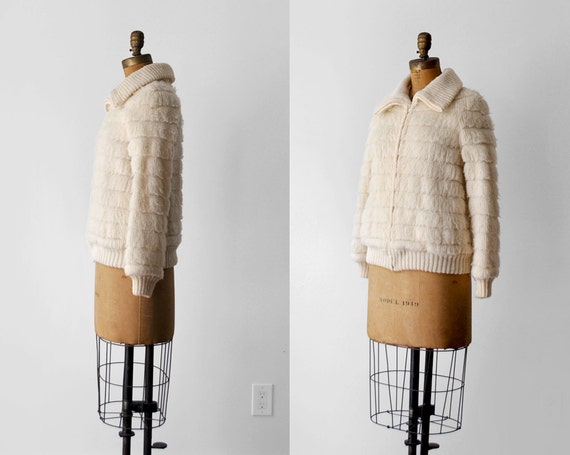 70's wool jacket. 1970 zipper coat. m. fuzzy wool… - image 3