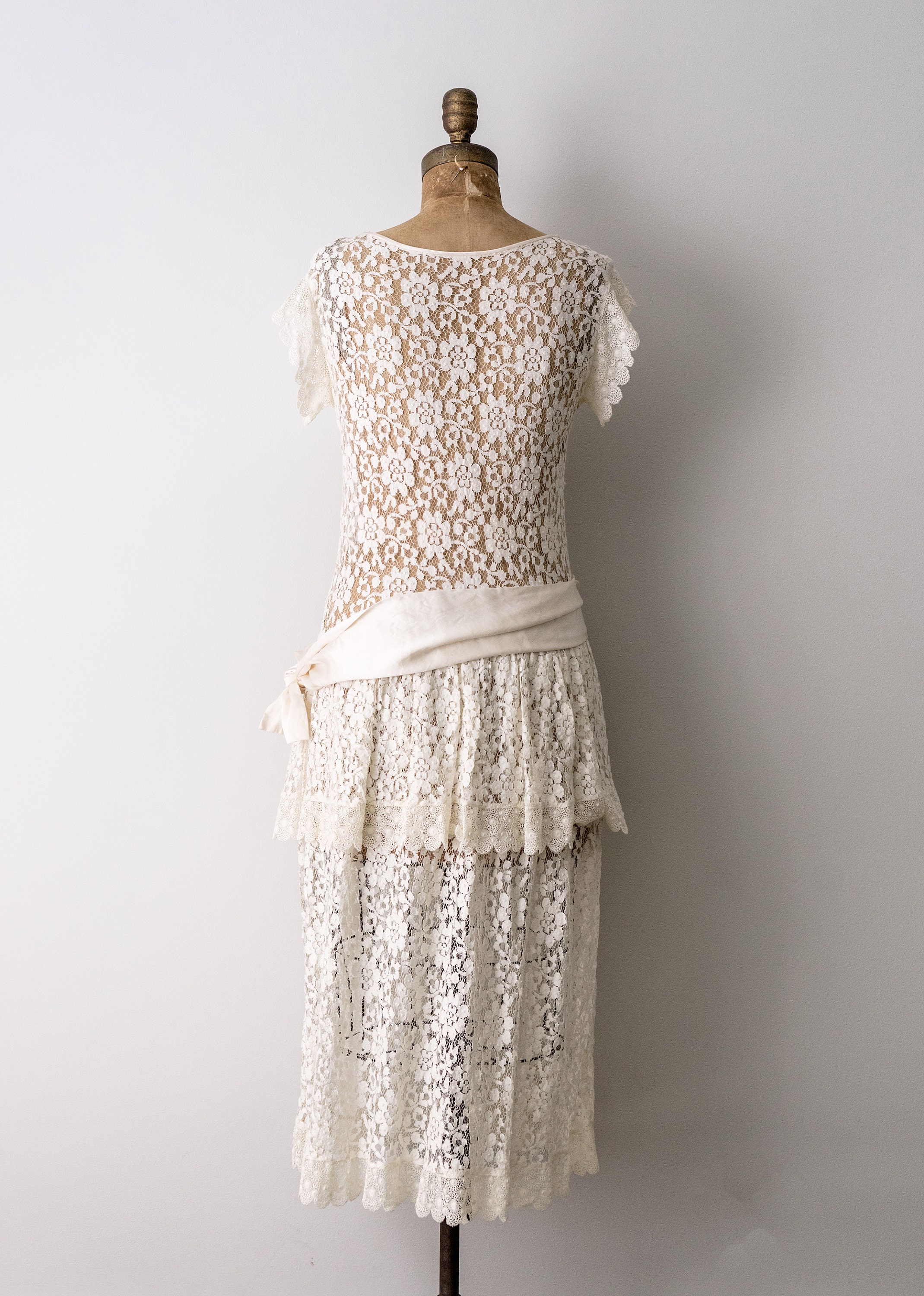 1980's ivory lace dress. vintage 80 floral lace dress. | Etsy