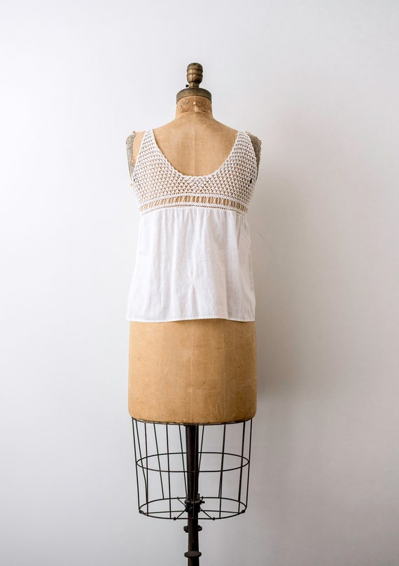 Edwardian blouse. 1910's white tank. camisole. iv… - image 4