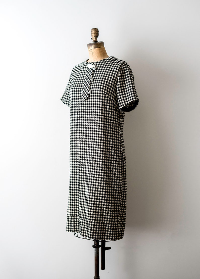 1960s Houndstooth Dress. Vintage 60s Checkered Dress. Black - Etsy