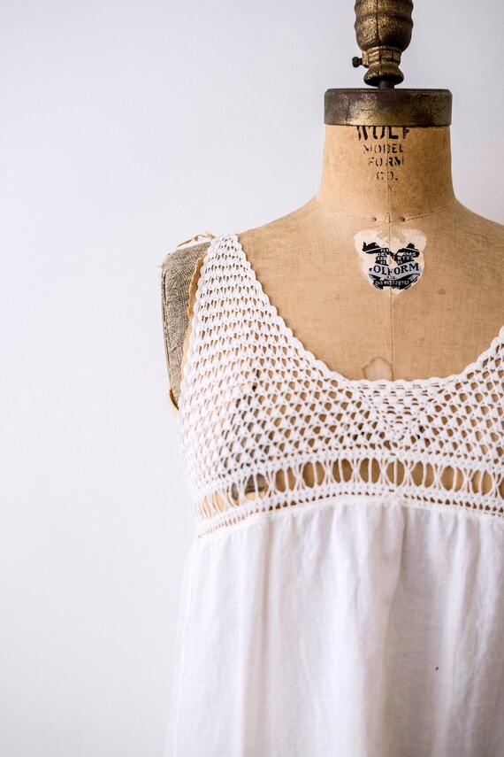 Edwardian blouse. 1910's white tank. camisole. iv… - image 5