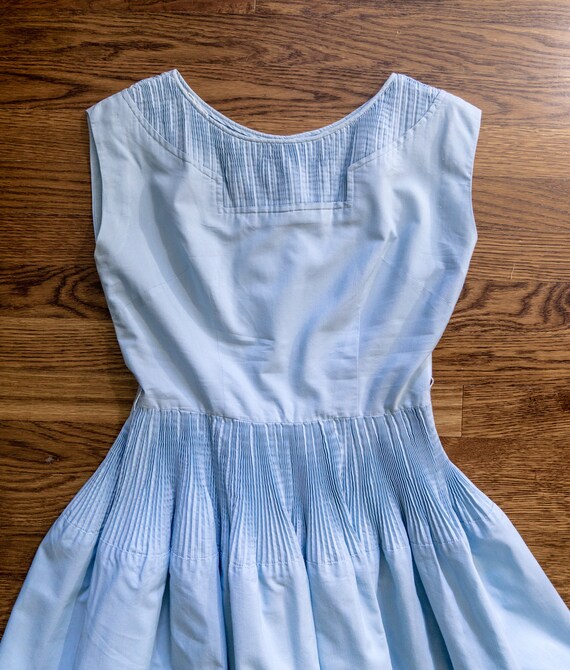 1950's light blue dress. 50's full party dress. p… - image 5