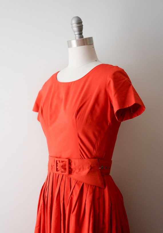 1950's orange dress. xs. 50 Hawaiian dress. brigh… - image 6