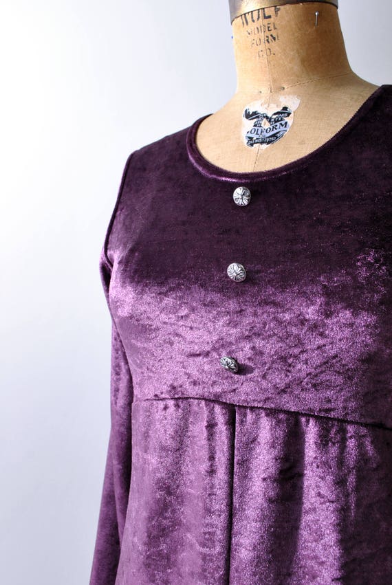 90’s crushed velvet dress. Purple. 1990’s grunge … - image 3