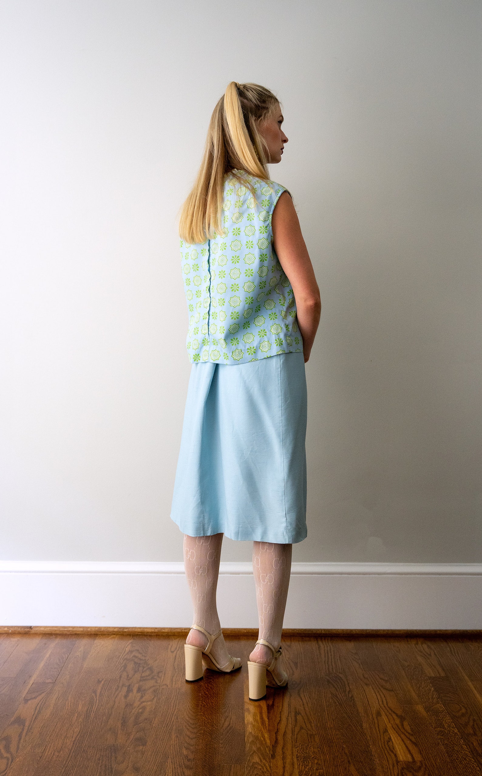 1960's Light Blue Skirt and Top Set. Large. 60s Vintage Etsy