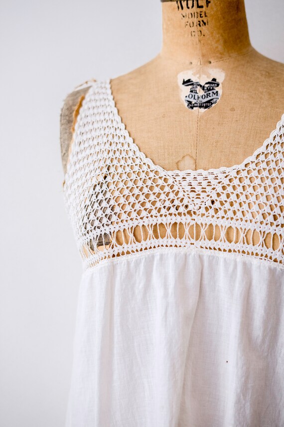 Edwardian blouse. 1910's white tank. camisole. iv… - image 3