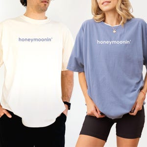Comfort Colors® Honeymoonin&#39; Shirt, Bride and Groom Honeymoon Shirt, Just Married Shirt, Newlywed Gift Tee, Wedding Gift Shirt, Vacation Tee