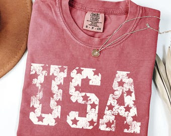 Camiseta retrô Comfort Colors® dos EUA, camiseta de 4 de julho, camiseta dos EUA, camiseta grande dos EUA, camisa dos EUA, camiseta dos EUA, camiseta dos EUA, presente de 4 de julho, amante dos EUA