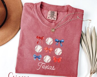 Camisa de beisebol Comfort Colors® Texas, camisa para torcedores de beisebol, camisa para dias de jogos, camiseta com design gráfico de beisebol Texas, camiseta para amantes de esportes, manga curta