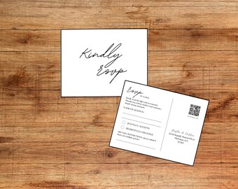 QR Code RSVP Postcard Digital Download