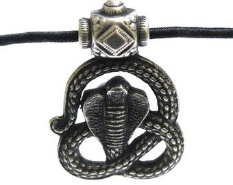 Vintage Indian Amulet, Vintage India Pendant, Naga Snake Amulet, Old Bale, High Grade Silver, Rajasthan,  25.49 Grams