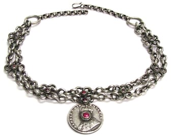 Antique India Necklace, British India Rupee Necklace, Antique India Necklace, Rupaya Har Necklace, 48cm (19") Chain, 107.86 Grams (3.70oz)