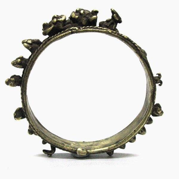 Antike indische Armband, Armreif, Shaivite Armreif, indische Hindu Messing Armreif, Shaivite Armlet, alte Indien Armband, Shiva Lingam, 138 Gramm