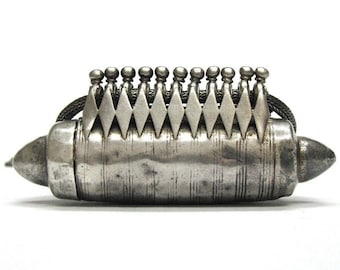 Antique South Indian Prayer Box, High Grade Silver Rope Chain