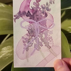Lavender ACEO Original Watercolor Painting Collector Card by Sonya Gonzales
