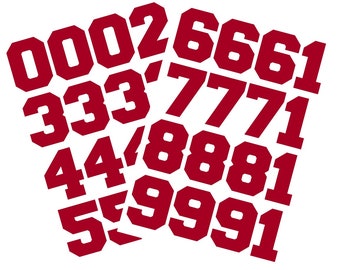 1.5" Sports Helmet Number Stickers perfect for baseball, football, hockey, softball or lacrosse or any smooth surface
