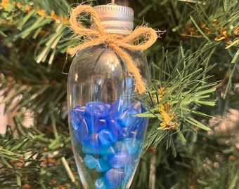 Sea Glass Christmas Bulb Ornament by chalkallaboutit