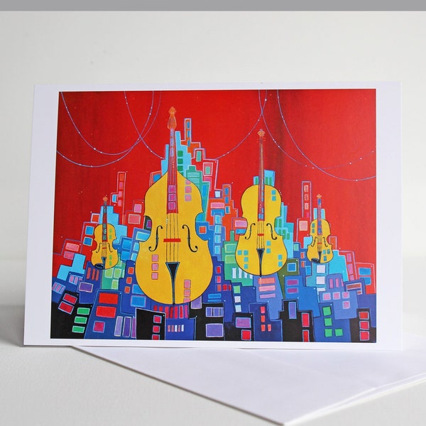 Orchestra Art Cards Set with original artwork, Blank Greeting Cards with Envelopes, Original Art Greeting Cards Pack