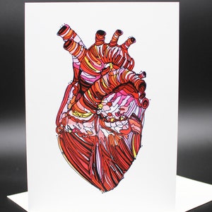 Heart Beat - Original art greeting cards - Blank inside - Heart anatomy card