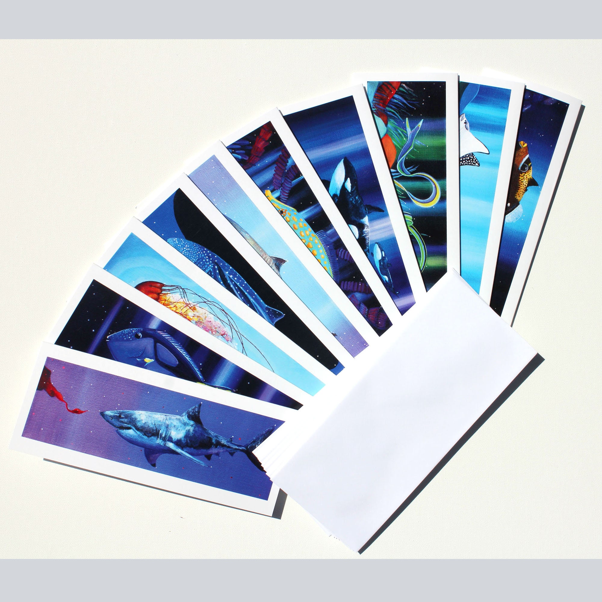 Ocean Animals Art Cards Set Marine Biology Gifts Sea Life Etsy