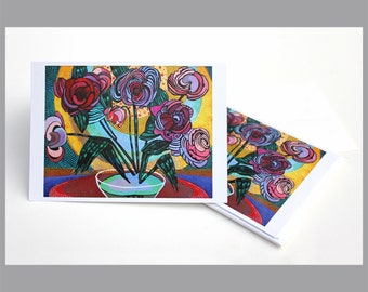 Golden Slumbers - Art Cards Pack with Original Painting by Artist Jessie Meehan - Pack of 5 or 10 - 5x7 - Blank Inside