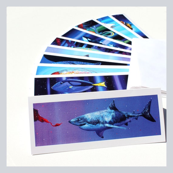 Ocean Animal Greeting Cards Set – 10 Original Cards with Paintings by Artist Jessie Meehan, Marine Life & Sea Creature Art for Ocean Lovers