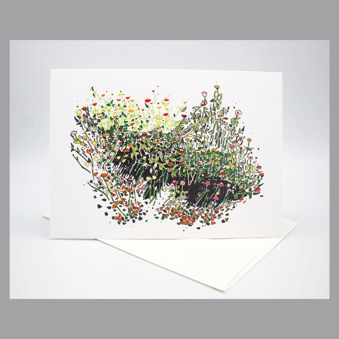 Zinnia Garden Art Cards Set With Envelopes - Artistic Note Card Pack of ...