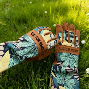 Personalized Garden Gloves for Women, Custom Name Long Gardening Gloves