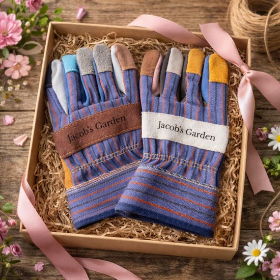 Personalized Leather Gardening Gloves, Motherโs Day Gift for Mom,Custom Garden Gloves,Gardener Gift,Engraved Garden Gloves,Gift for Gardener