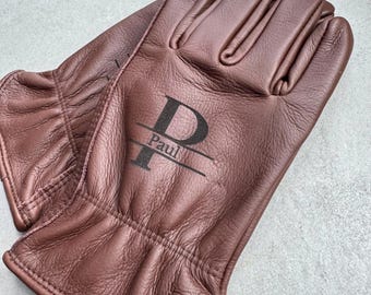 Personalized Leather Gardening Gloves: Engraved Garden Gift