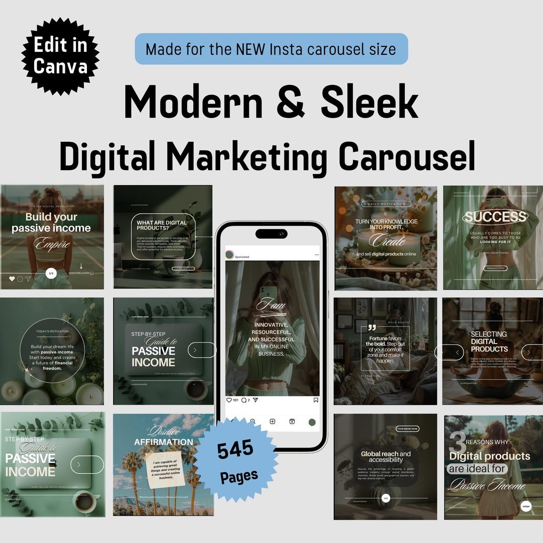 Canva Instagram Templates | DFY Carousels & Posts | Modern Social Media ...