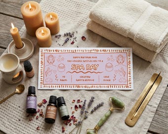 Editable Spa Day Voucher Template, Canva Gift Certificate, Printable Wellness Pass, Self Care Birthday Gift for Her, Mother’s Day Spa Coupon