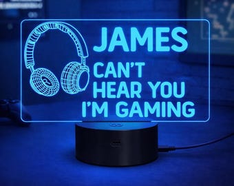 Personalized Gamer LED Night Light | Gaming Room Decor