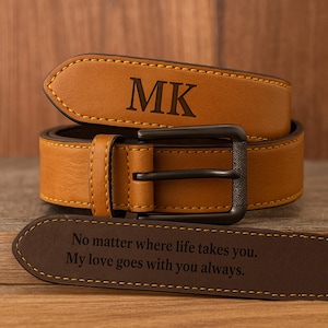 Cinto de couro personalizado para marido: presente de aniversário gravado