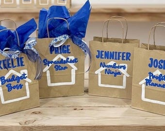 Hand-Painted Personalized Kraft Gift Bags: Custom Team & Event Favors