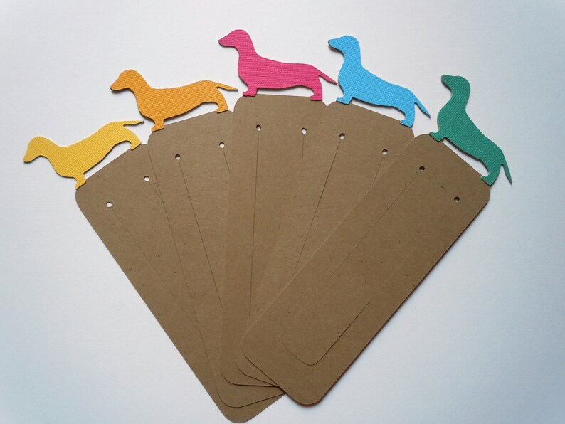 Reserved for Hazel Barnhill Dachshund & Cat Bookmarks Set of 40 image 1