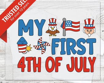 My First Fourth of July DTF Transfer - My First Holiday Set, Independence Day, Baby's First Fireworks, easter halloween thanksgiving fourth