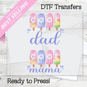 Popsicle Geburtstag DTF Transfer - Mädchen Geburtstag Shirt, Mädchen Baby Shower Shirts, Mom / Dad Matching Shirts, DIY t-shirt Transfer, zwei coole