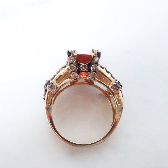 Oval tourmaline diamond ring, statement ring, gem… - image 8