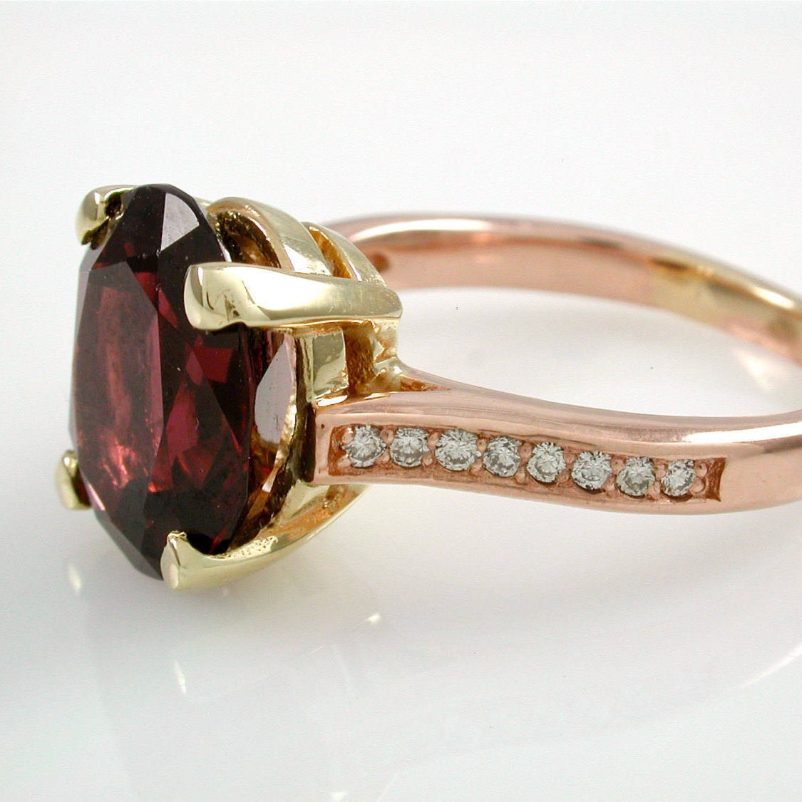 Garnet Diamond Ring 5 carat Garnet Ring Custom Garnet | Etsy