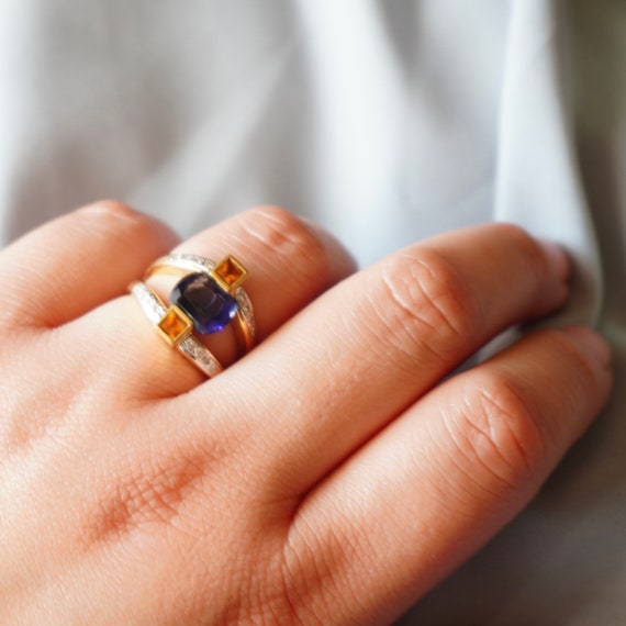 Iolite Ring, Blue Gemstone Ring, Multi Stone Ring… - image 5