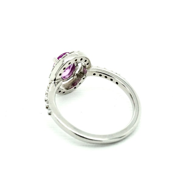 Pink Sapphire Ring, Pink Sapphire Halo Ring, Oval… - image 8