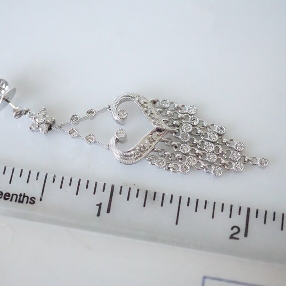 Diamond Chandelier Earrings, 14k White Gold Brida… - image 6