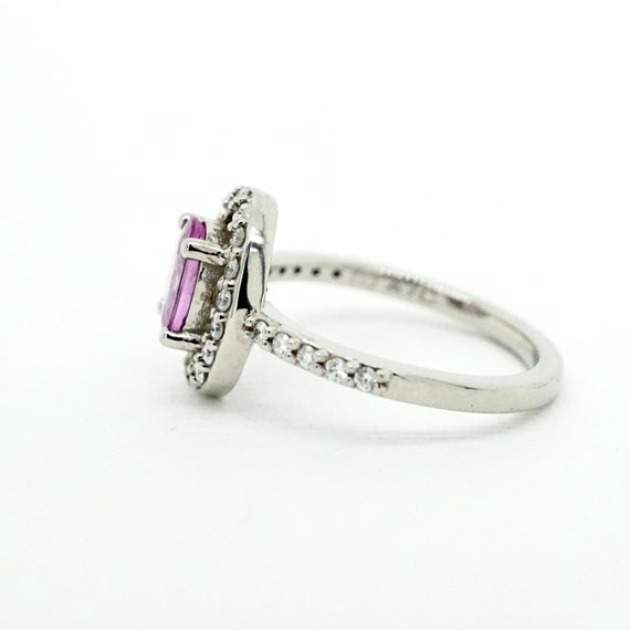 Pink Sapphire Ring, Pink Sapphire Halo Ring, Oval… - image 7