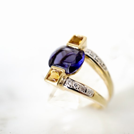 Iolite Ring, Blue Gemstone Ring, Multi Stone Ring… - image 4