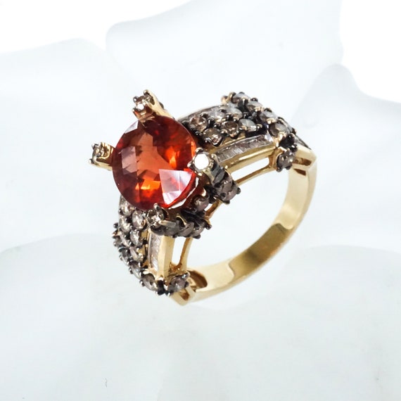 Oval tourmaline diamond ring, statement ring, gem… - image 3