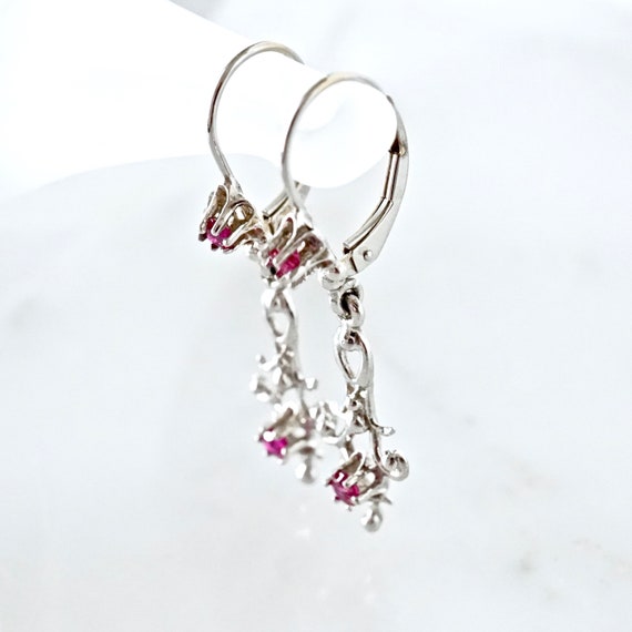 Ruby Dangle Statement Earrings, Filigree Ruby Dan… - image 6