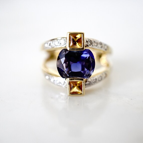 Iolite Ring, Blue Gemstone Ring, Multi Stone Ring… - image 3