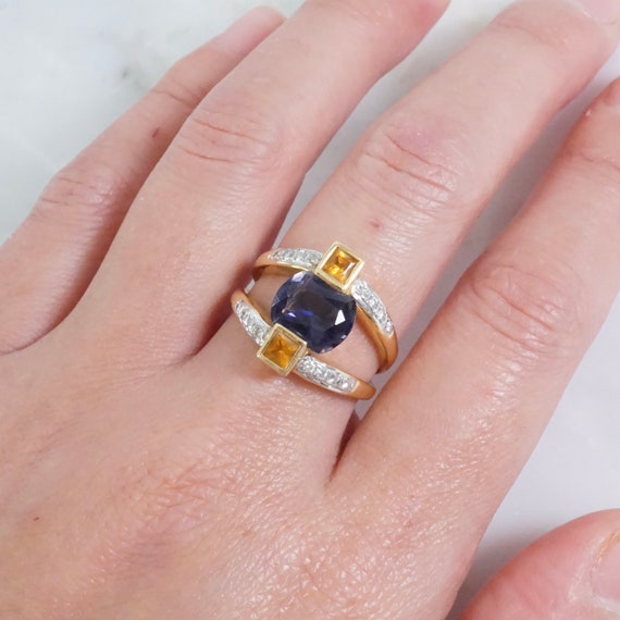 Iolite Ring, Blue Gemstone Ring, Multi Stone Ring… - image 2