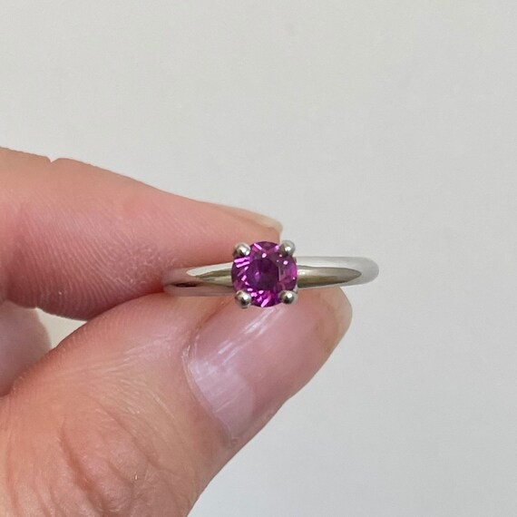Garnet Ring, Rhodolite Garnet Ring, Pink Garnet Plati… - Gem